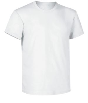 T-Shirt, gerippter Kragen mit Elastan, Farbe weiss