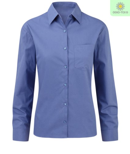 elegantes Hemd Farbe Blau Frauen 100% Baumwolle