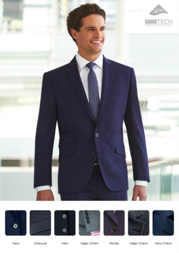 Elegante Uniformjacke mit Zweiknopfverschluss, Polyester- und Wollstoff, schmutzabweisend behandelt. Nur fuer den Grosshandel. Fordern Sie ein kostenloses Angebot an.