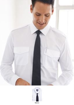 Herren-Langarmhemd aus Polyester und Baumwolle, Gewebe mit leichten Buegeleigenschaften. Ideal fuer Uniformen von Portier, Hotel, Rezeptionist. Fordern Sie ein kostenloses Angebot an.