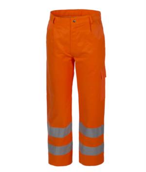 Warnschutzhose, Multi-Pocket, doppelt reflektierendes Band an der Unterseite des Beines, zertifiziert nach EN 20471, Farbe orange