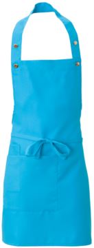 Schuerze mit Seitentasche, aus Polyester, Farbe tuerkisblau