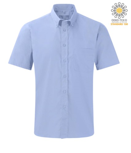 Mann kurzarm Arbeit Uniformhemd Hemd Oxford Blau Farbe