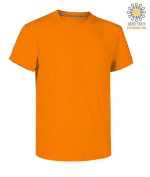 Herren Kurzarm Rundhalsausschnitt aus Baumwolle T-Shirt, Farbe orange