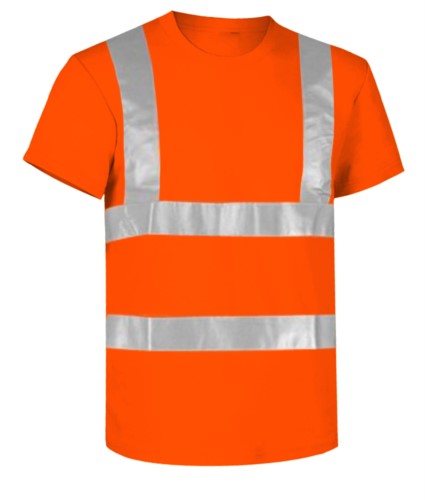 Warnschutz T-shirt mit Reflexstreifen, zertifiert nach EN 20471, Farbe orange