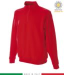 Kurzes Reissverschluss Sweatshirt, gerippter Ausschnitt, gerippte Manschetten und Saum, Made in Italy, Farbe orange JR988554.RO