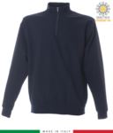 Kurzes Reissverschluss Sweatshirt, gerippter Ausschnitt, gerippte Manschetten und Saum, Made in Italy, Farbe orange JR988550.BLU