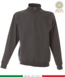 Kurzes Reissverschluss Sweatshirt, gerippter Ausschnitt, gerippte Manschetten und Saum, Made in Italy, Farbe orange JR988558.GR