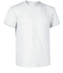 T-Shirt, gerippter Kragen mit Elastan, Farbe weiss X-CTU002.001