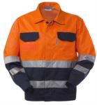 Warnschutzjacke mit Hemdkragen, Brusttaschen, Doppelband an Taille und Ärmeln, zertifiziert nach EN 20471, Farbe gelb/blau ROA10130.AR