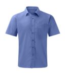 Herrenhemd kurzarm Farbe blau 100% Baumwolle X-937M.BLU