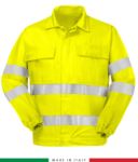 Multipro Jacke, elastische Manschetten, doppelt reflektierendes Band an Brust und Ärmeln, zwei Brusttaschen, zertifiziert nach EN 20471, EN 1149-5, EN 13034, UNI EN 531:97, Farbe gelb  RU315HVT06.GI