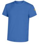 Antistatisches Kurzarm-T-Shirt, Rundhalsausschnitt, zertifiziert nach EN 1149-5, EN 61340-5-1:2007. Farbe Medizinische hellblaue  POAS20.AM