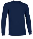 Langaermeliges, feuerhemmendes und antistatisches T-Shirt mit elastischem Rundhalsausschnitt und Manschetten, Farbe Marineblau. Zertifiziert nach EN 1149-5, EN 11612:2009 PPIGN95545.BLU