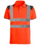 Zweifariges gut sichtbares Poloshirt mit reflektierenden Baendern, kontrastreichen Details an Shultern, Kragen und unterm Aerml. Zertifiziert nach EN 20471. Farbe Orange PAGUARD+.AR