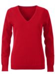 Damen V-Ausschnitt aermelloser Pullover mit elastischem Ripp-Ausschnitt und Manschetten, 100% Baumwollstrickware. Farbe anthrazit melange
 X-JN658.RO
