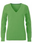 Damen V-Ausschnitt aermelloser Pullover mit elastischem Ripp-Ausschnitt und Manschetten, 100% Baumwollstrickware. Farbe anthrazit melange
 X-JN658.VE