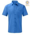 Herren Kurzarmhemd aus Polyester und Baumwolle blau
 X-K551.AZC